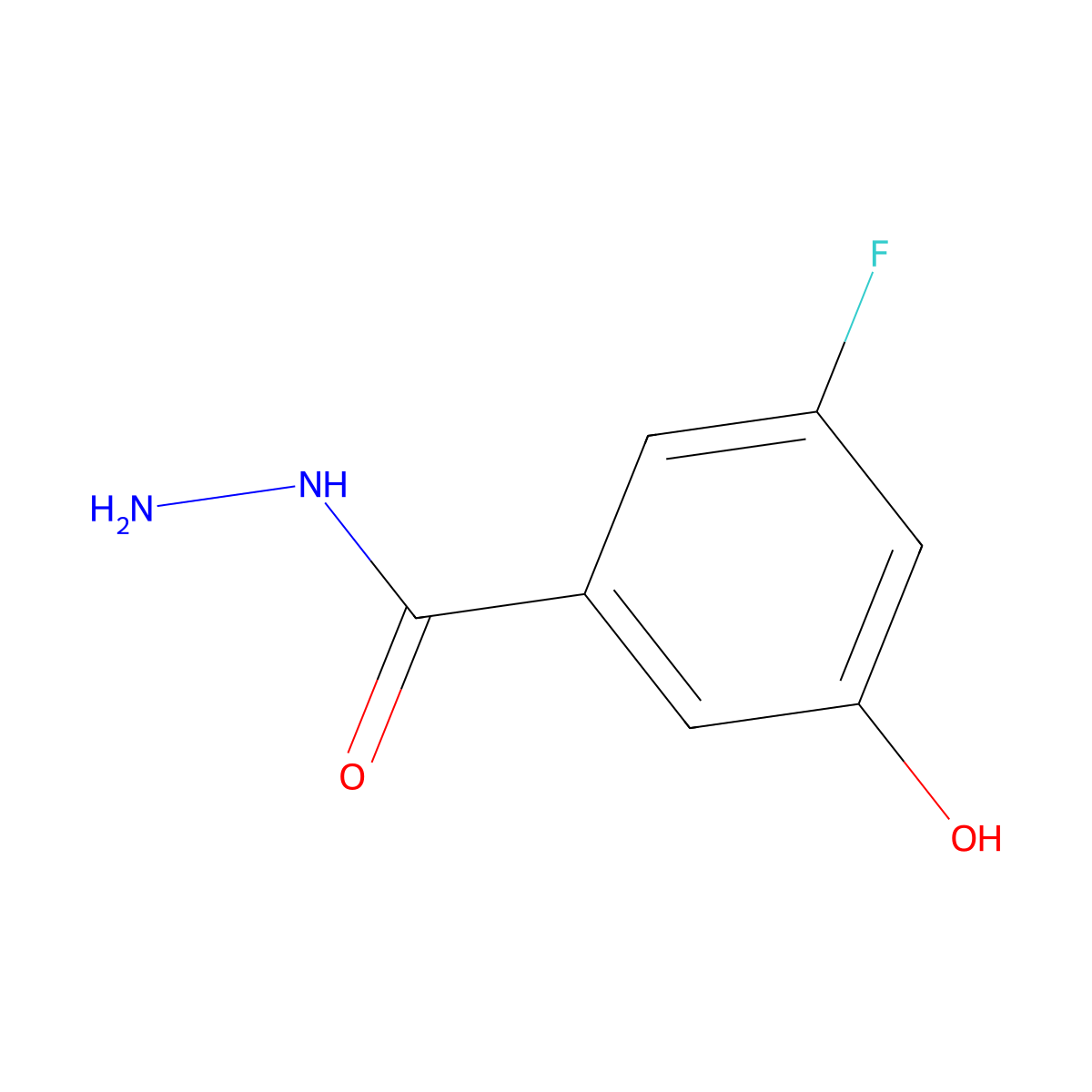 3-Fluoro-5-hydroxybenzohydrazide molecular structure, CAS 1394982-23-0