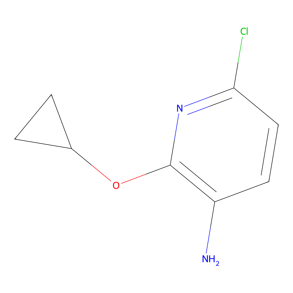 6-Chloro-2-cyclopropoxypyridin-3-amine molecular structure, CAS 1394982-87-6