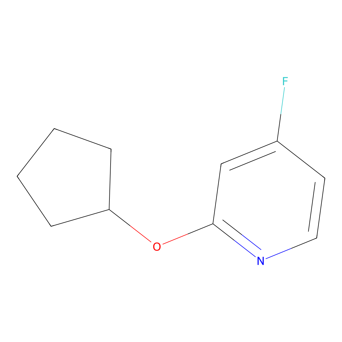 2-(Cyclopentyloxy)-4-fluoropyridine molecular structure, CAS 1394983-50-6