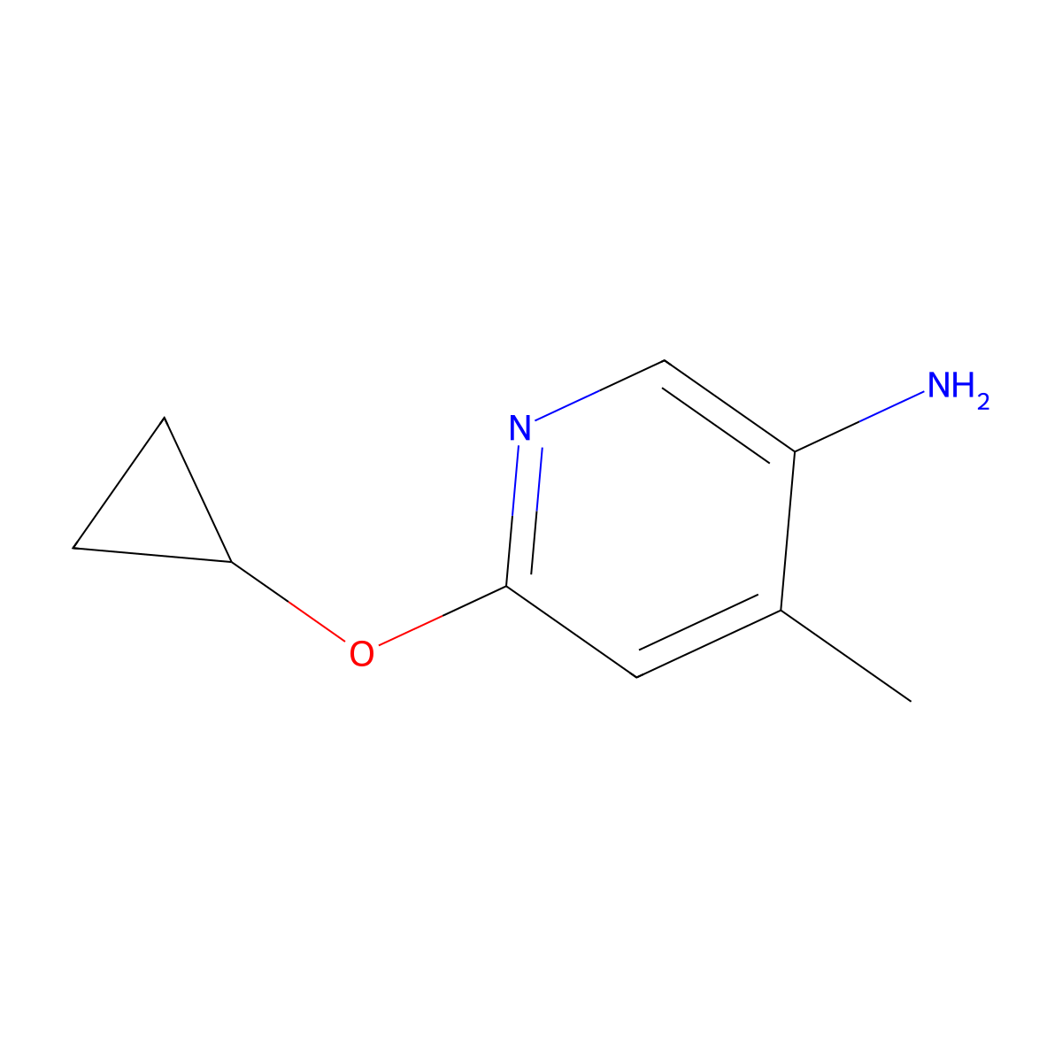 6-Cyclopropoxy-4-methylpyridin-3-amine molecular structure, CAS 1394984-46-3