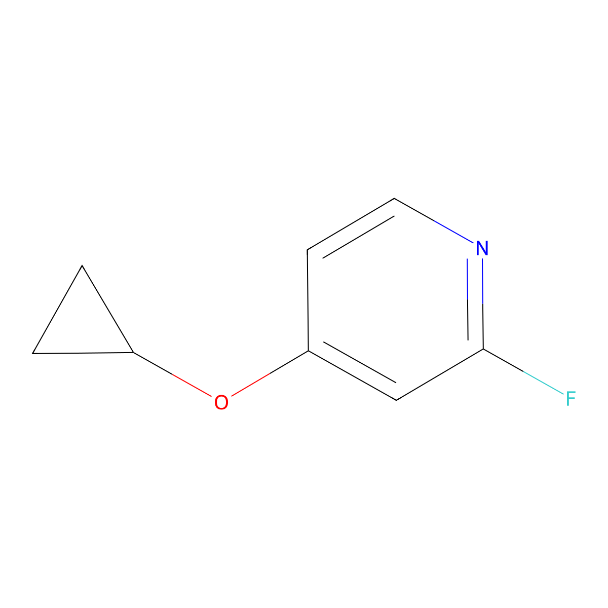 4-Cyclopropoxy-2-fluoropyridine molecular structure, CAS 1394990-10-3