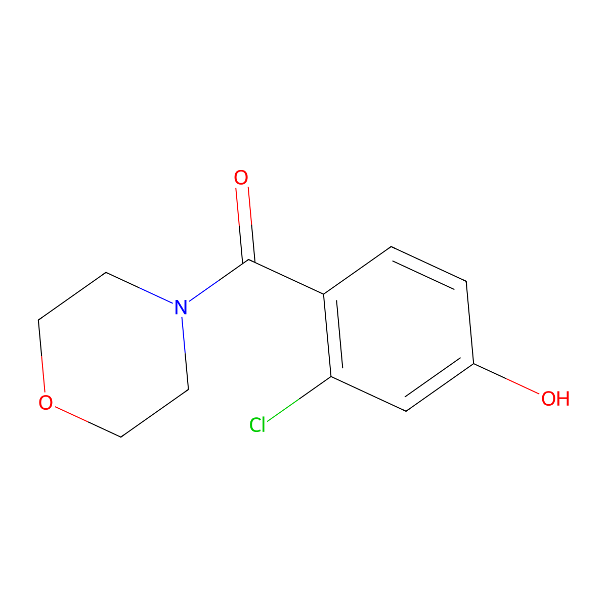 3-Chloro-4-[(morpholin-4-yl)carbonyl]phenol molecular structure, CAS 1394990-33-0