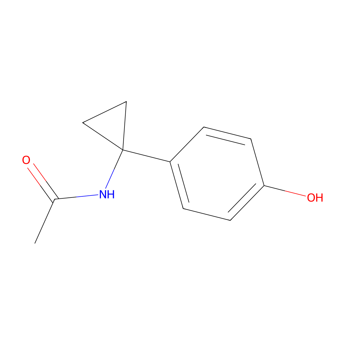 N-[1-(4-hydroxyphenyl)cyclopropyl]acetamide molecular structure, CAS 1394990-49-8