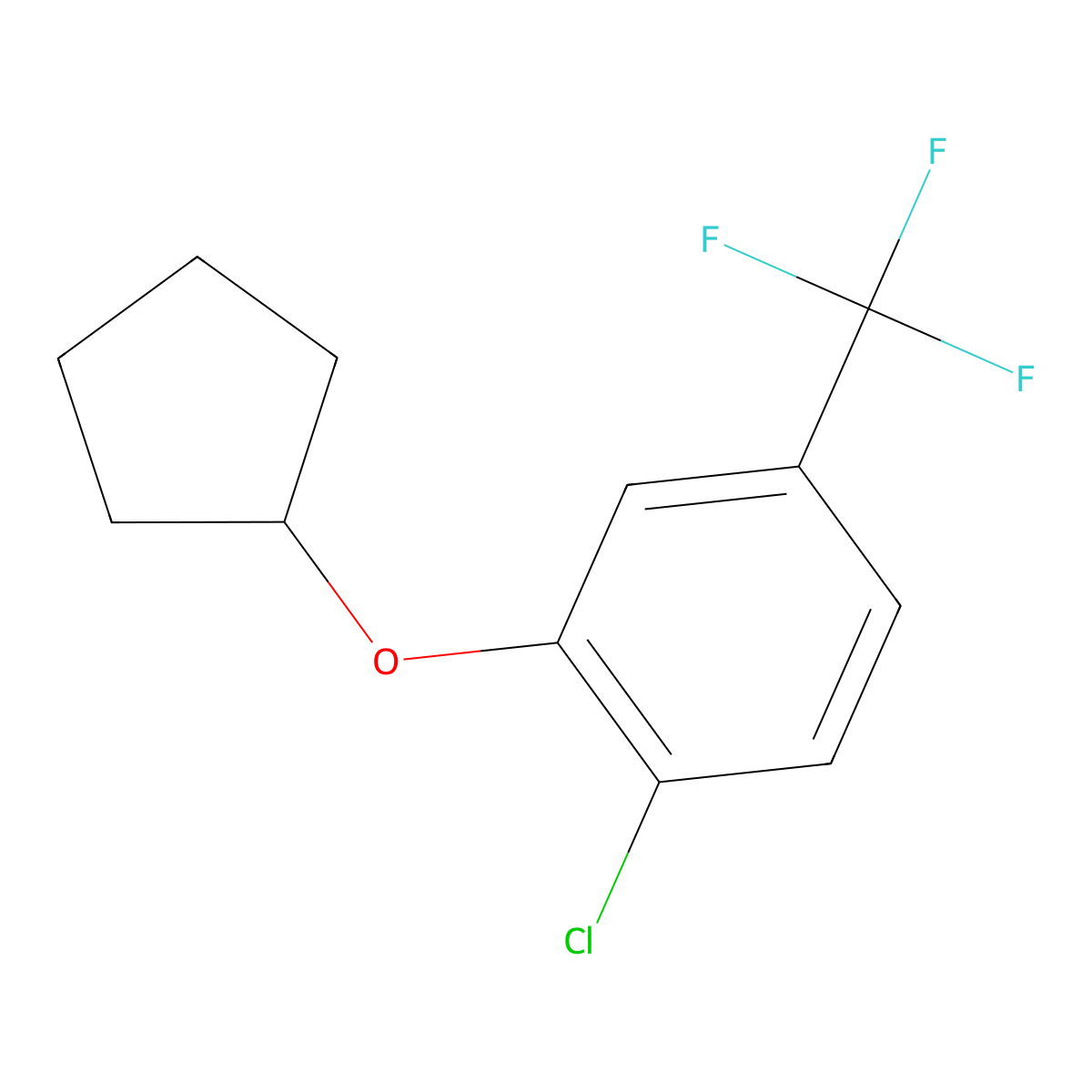 1-Chloro-2-(cyclopentyloxy)-4-(trifluoromethyl)benzene molecular structure, CAS 1394990-57-8