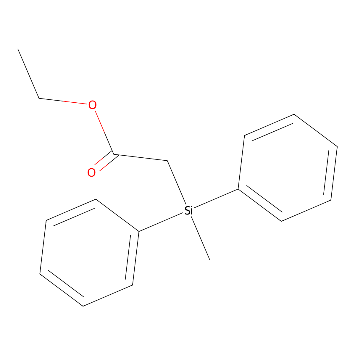 Ethyl (diphenylmethylsilyl)acetate molecular structure, CAS 13950-57-7
