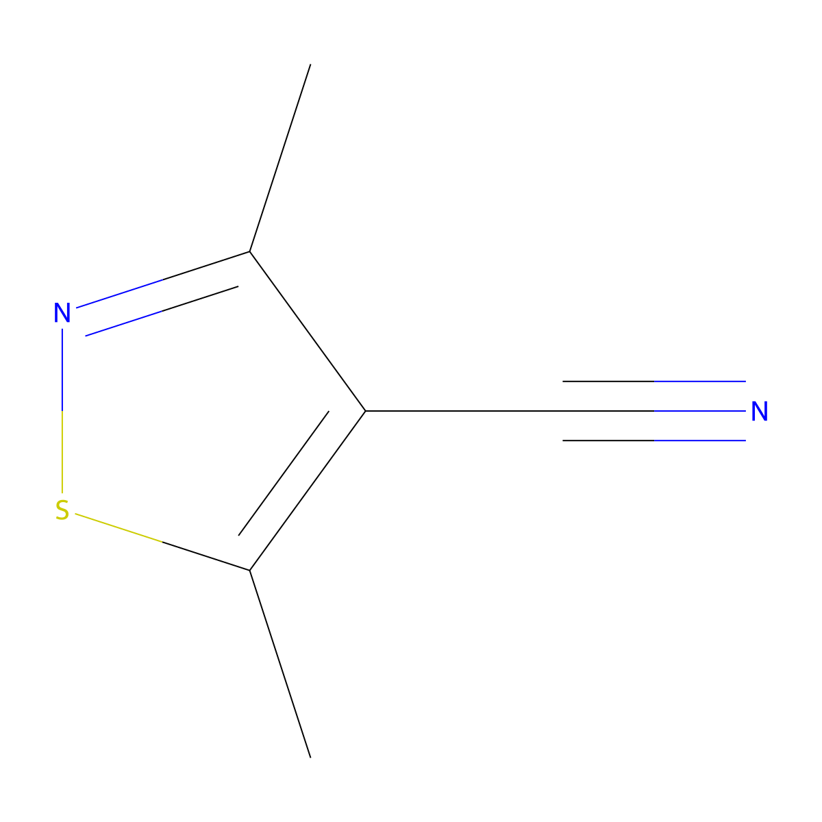 4-Isothiazolecarbonitrile, 3,5-dimethyl- molecular structure, CAS 13950-66-8