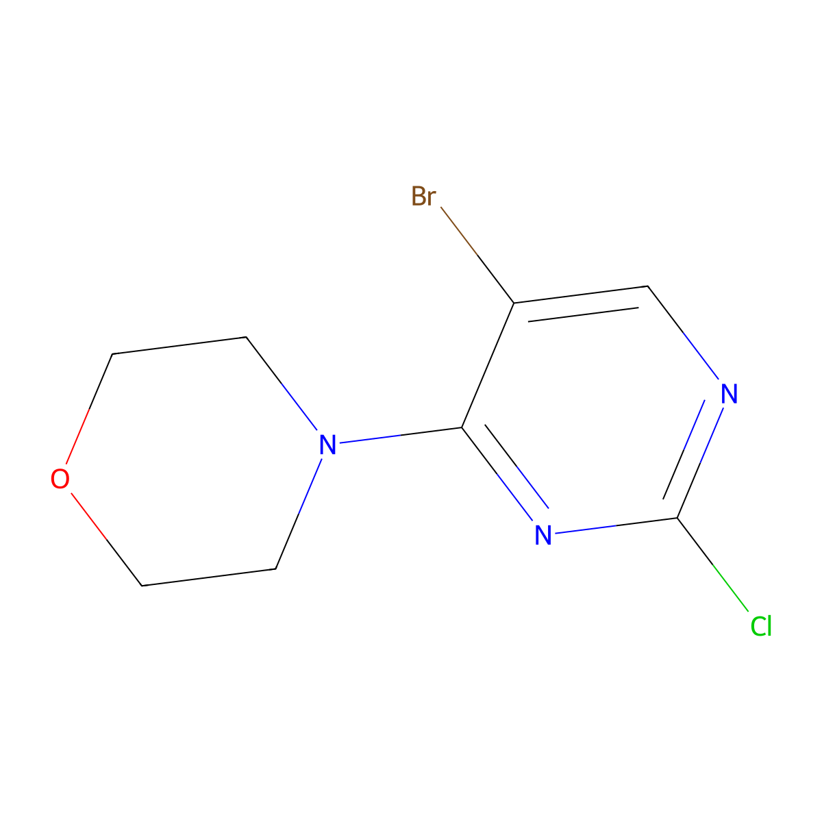 5-Bromo-2-chloro-4-morpholinopyrimidine molecular structure, CAS 139502-01-5
