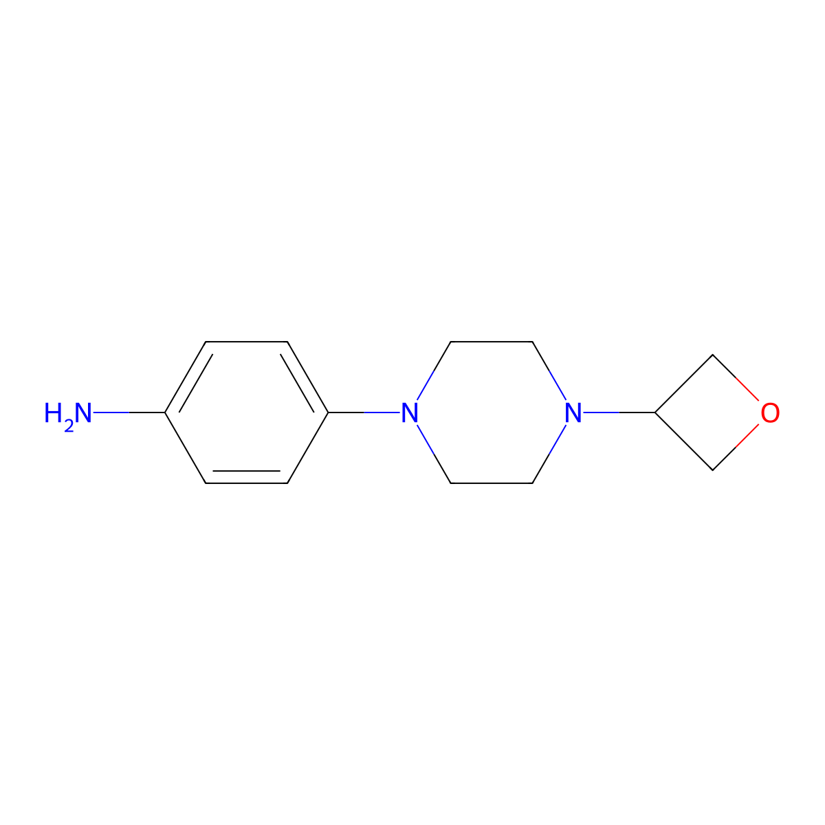 4-(4-(Oxetan-3-yl)piperazin-1-yl)aniline molecular structure, CAS 1395030-33-7