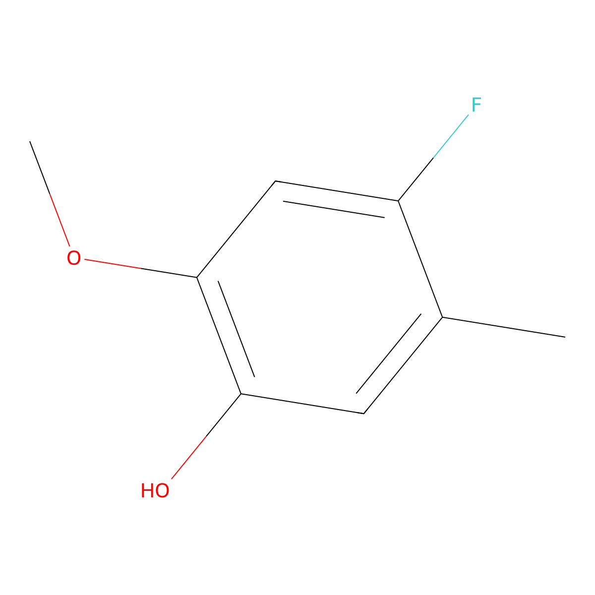 4-Fluoro-2-methoxy-5-methylphenol molecular structure, CAS 1395035-39-8