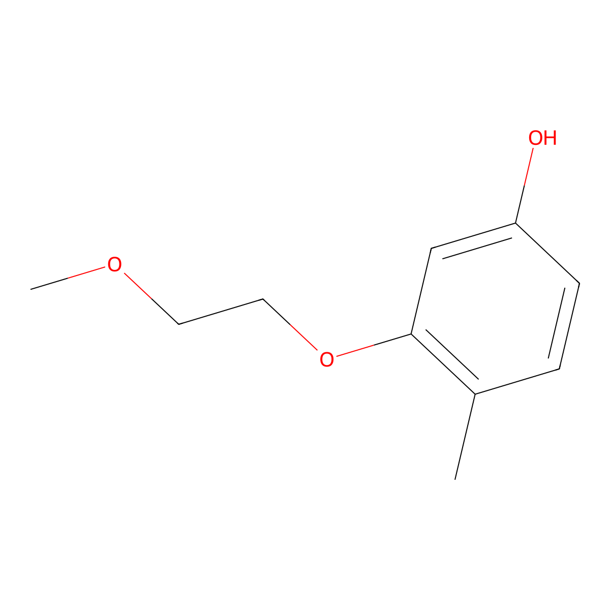 3-(2-Methoxyethoxy)-4-methylphenol molecular structure, CAS 1395035-72-9