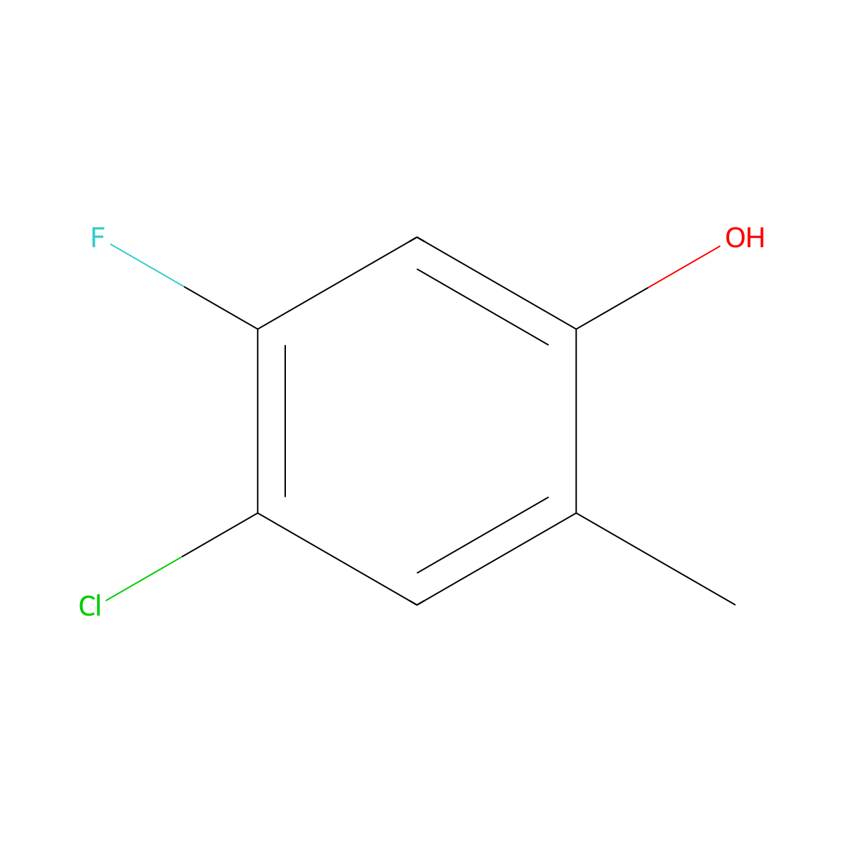 4-Chloro-5-fluoro-2-methylphenol molecular structure, CAS 1395036-03-9