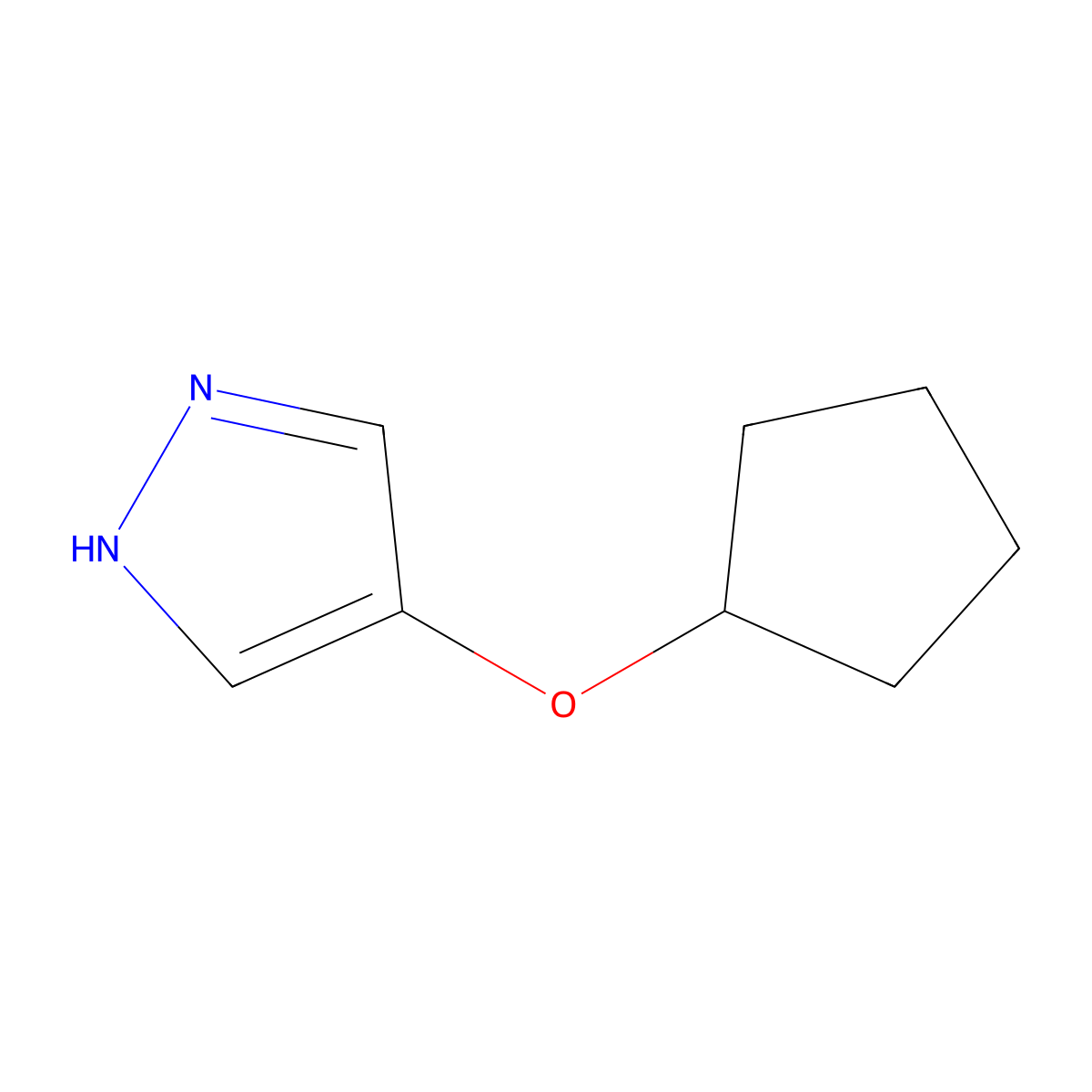 4-(cyclopentyloxy)-1H-pyrazole molecular structure, CAS 1395038-13-7
