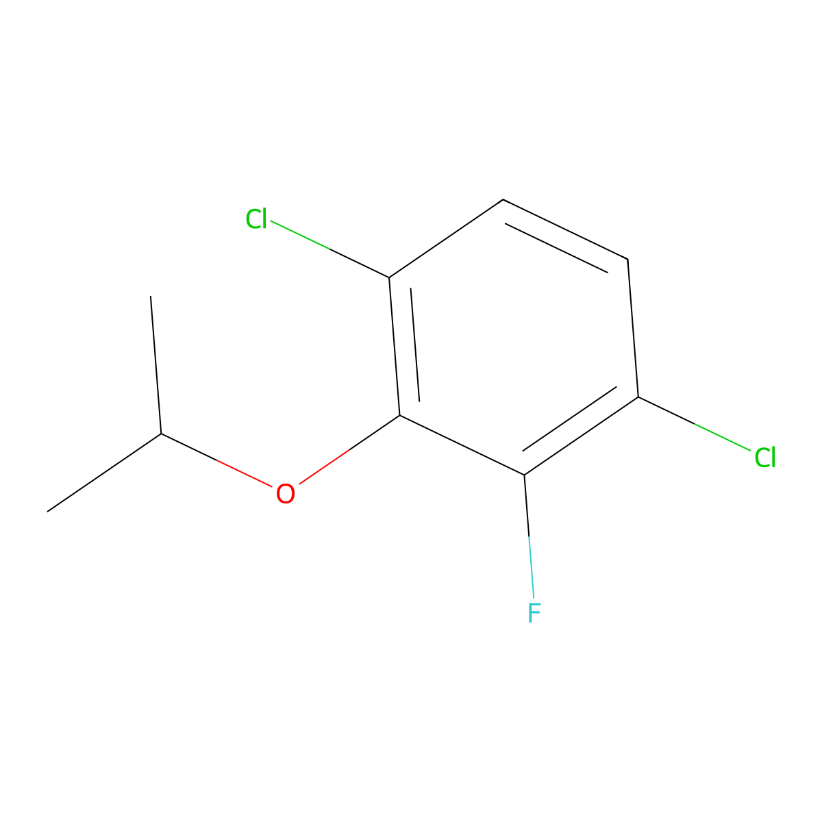 1,4-Dichloro-2-fluoro-3-isopropoxybenzene molecular structure, CAS 1395038-43-3