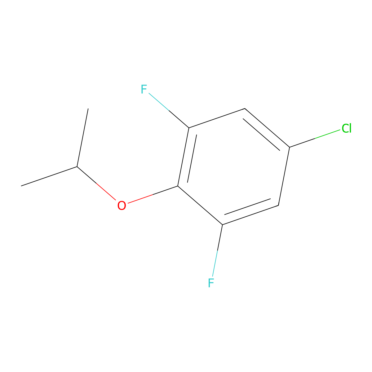 5-Chloro-1,3-difluoro-2-(propan-2-yloxy)benzene molecular structure, CAS 1395038-96-6