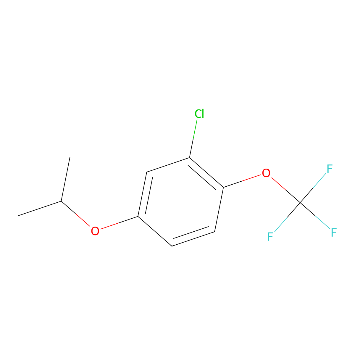 2-Chloro-4-isopropoxy-1-(trifluoromethoxy)benzene molecular structure, CAS 1395039-10-7