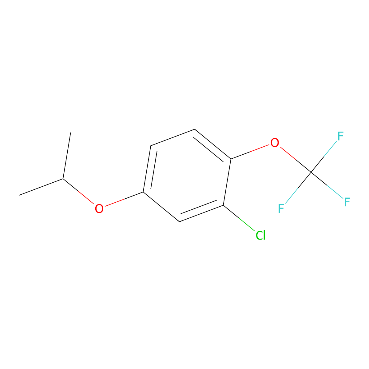 2-Chloro-4-isopropoxy-1-(trifluoromethoxy)benzene molecular structure, CAS 1395039-10-7