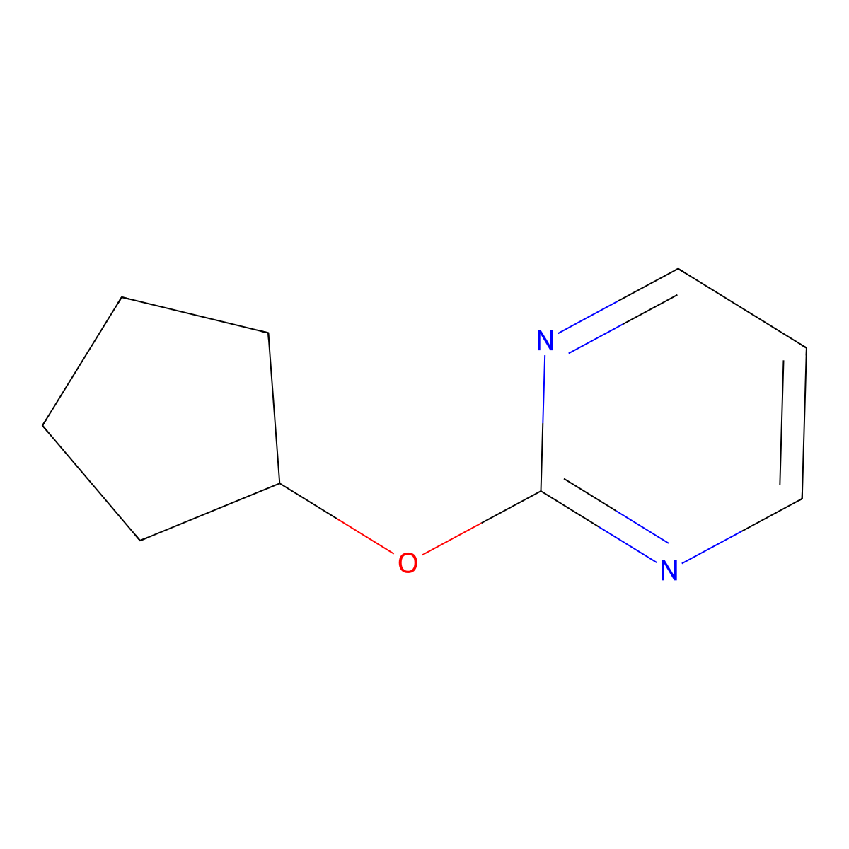 2-(Cyclopentyloxy)pyrimidine molecular structure, CAS 1395039-93-6