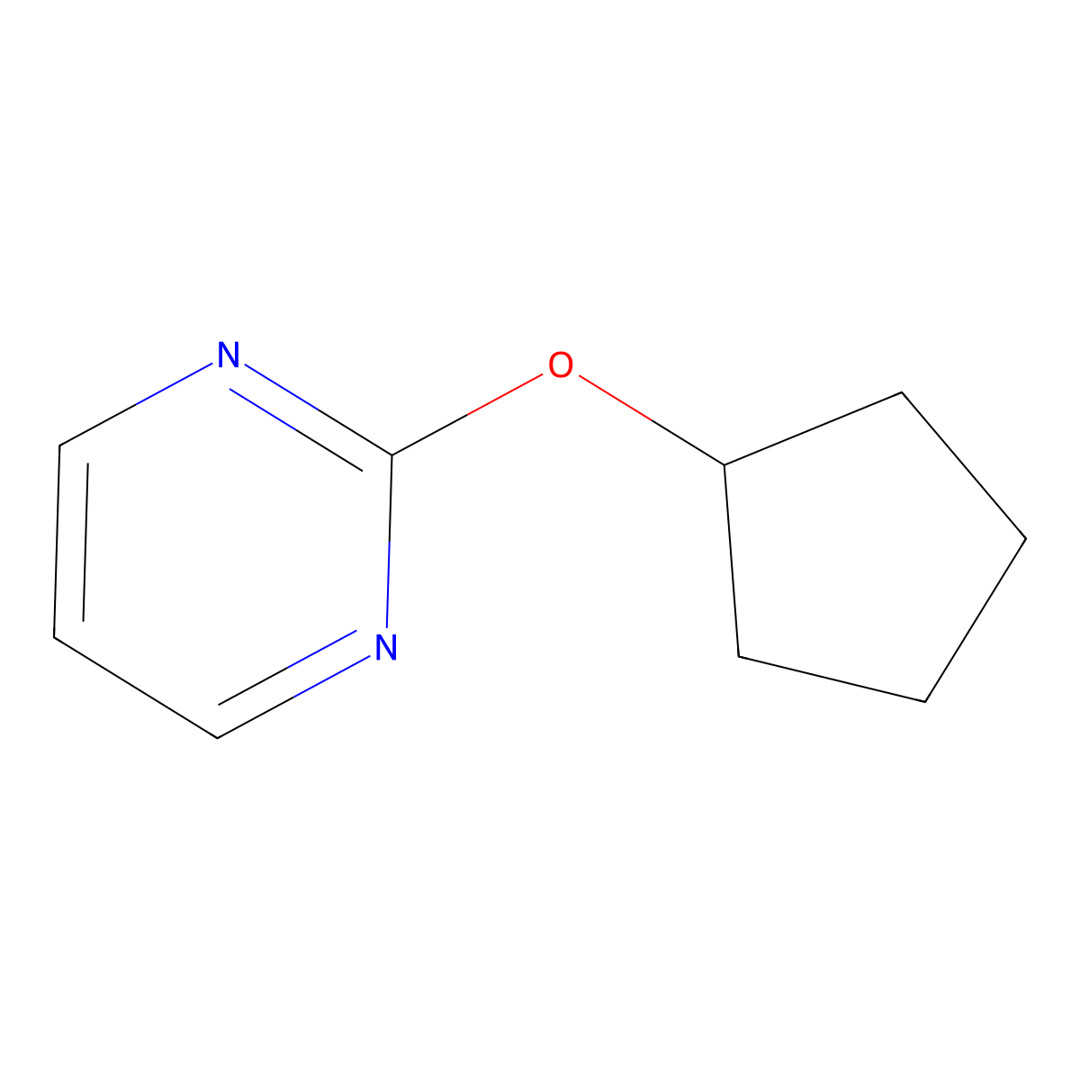 2-(Cyclopentyloxy)pyrimidine molecular structure, CAS 1395039-93-6