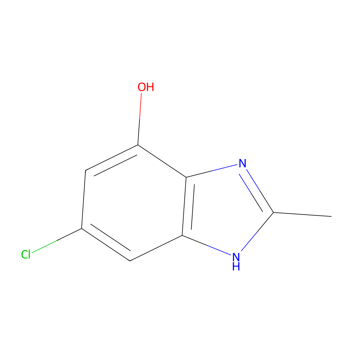 6-Chloro-2-methyl-1H-benzo[d]imidazol-4-ol molecular structure, CAS 1395040-91-1