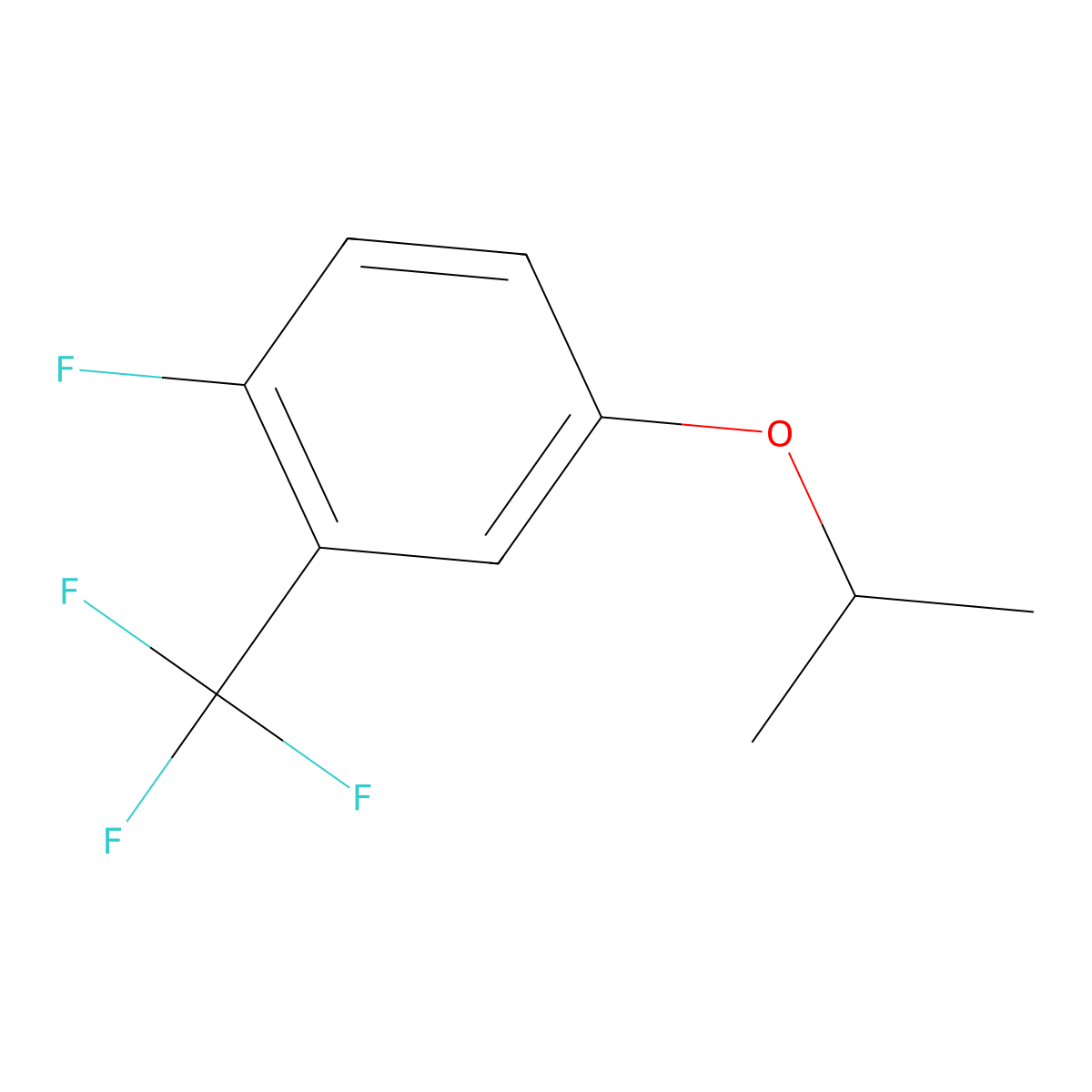 1-Fluoro-4-isopropoxy-2-(trifluoromethyl)benzene molecular structure, CAS 1395041-17-4