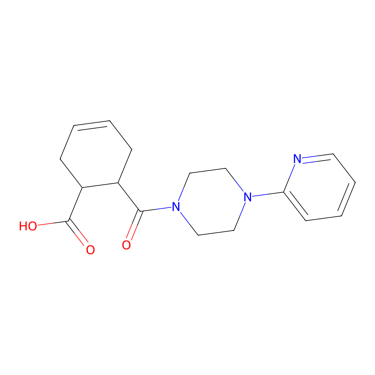 6-{[4-(Pyridin-2-yl)piperazin-1-yl]carbonyl}cyclohex-3-ene-1-carboxylic acid molecular structure, CAS 1395048-30-2