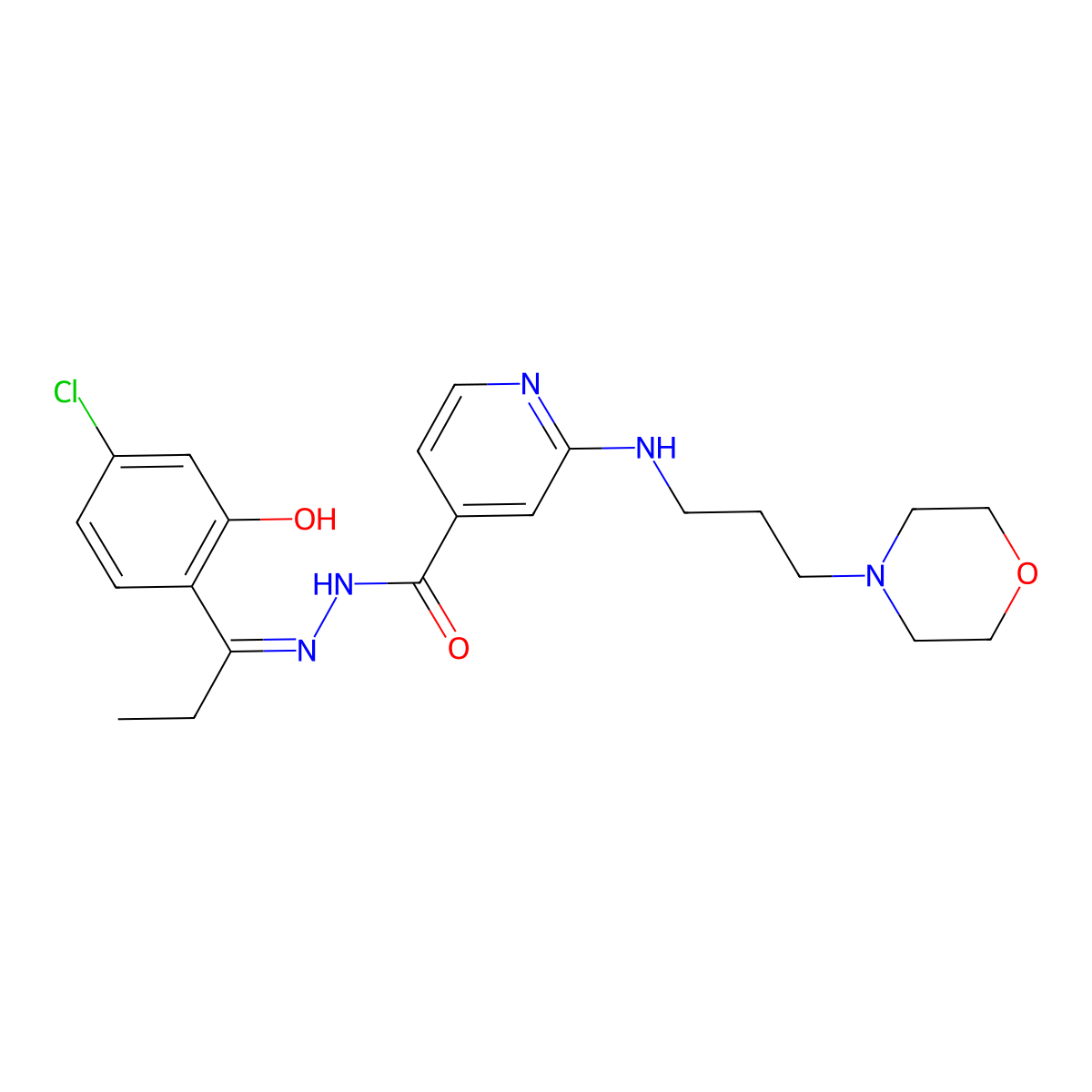 2-[[3-(4-Morpholinyl)propyl]amino]-4-pyridinecarboxylic acid 2-[1-(4-chloro-2-hydroxyphenyl)propylidene]hydrazide molecular structure, CAS 1395048-49-3