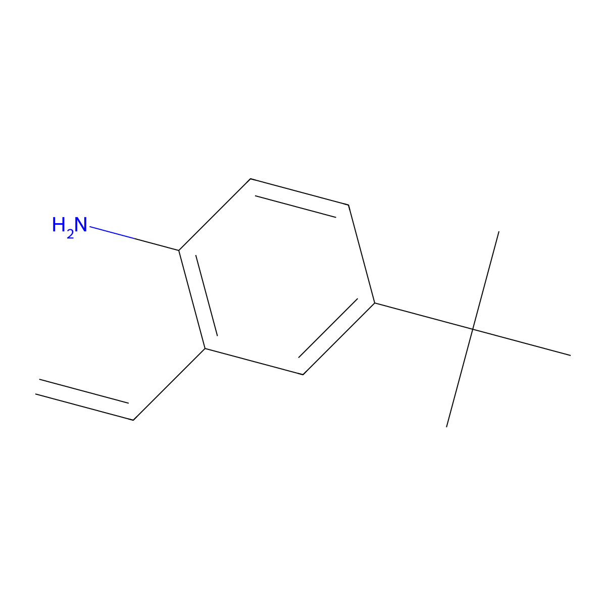 4-Tert-butyl-2-ethenylaniline molecular structure, CAS 1395060-18-0