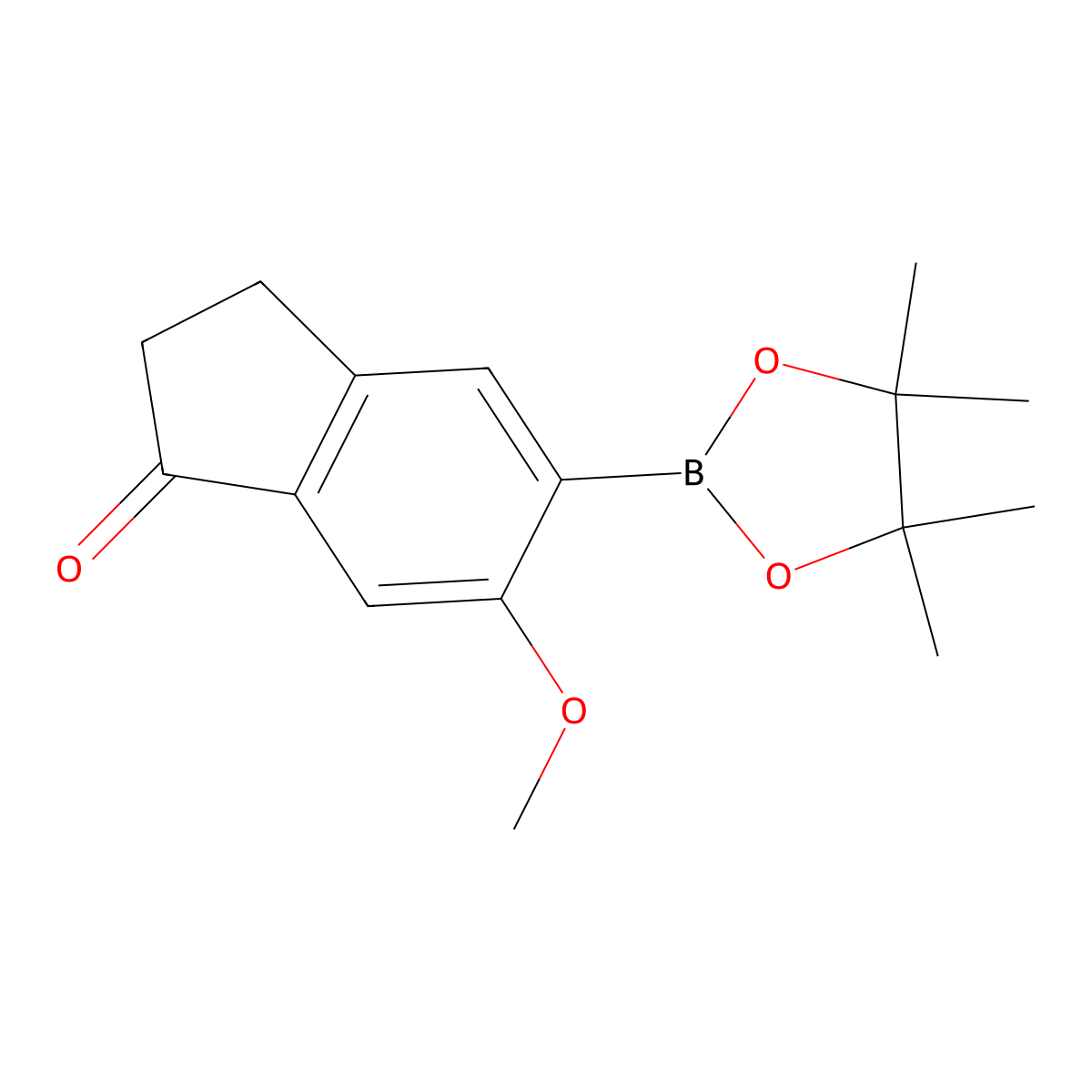 6-methoxy-5-(4,4,5,5-tetramethyl-1,3,2-dioxaborolan-2-yl)-2,3-dihydro-1H-inden-1-one molecular structure, CAS 1395060-57-7