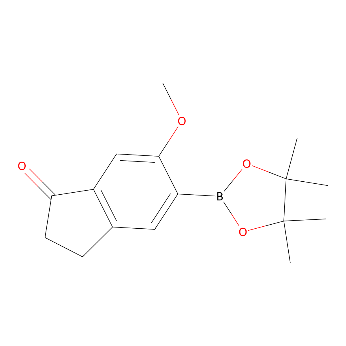 6-methoxy-5-(4,4,5,5-tetramethyl-1,3,2-dioxaborolan-2-yl)-2,3-dihydro-1H-inden-1-one molecular structure, CAS 1395060-57-7