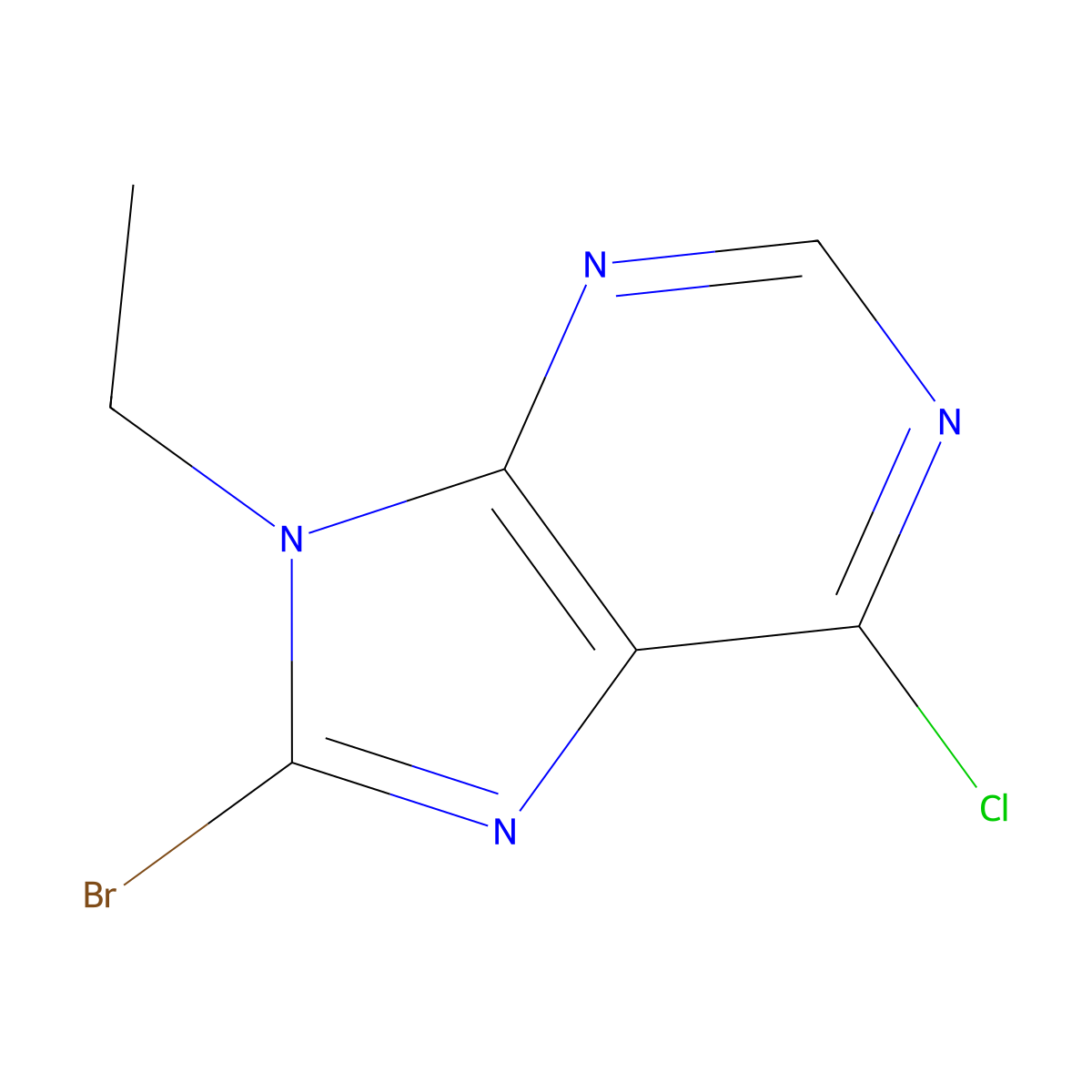 8-bromo-6-chloro-9-ethyl-9H-purine molecular structure, CAS 1395070-52-6