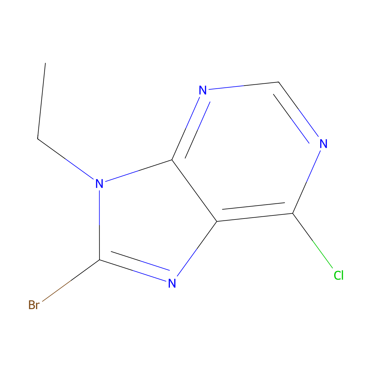 8-bromo-6-chloro-9-ethyl-9H-purine molecular structure, CAS 1395070-52-6