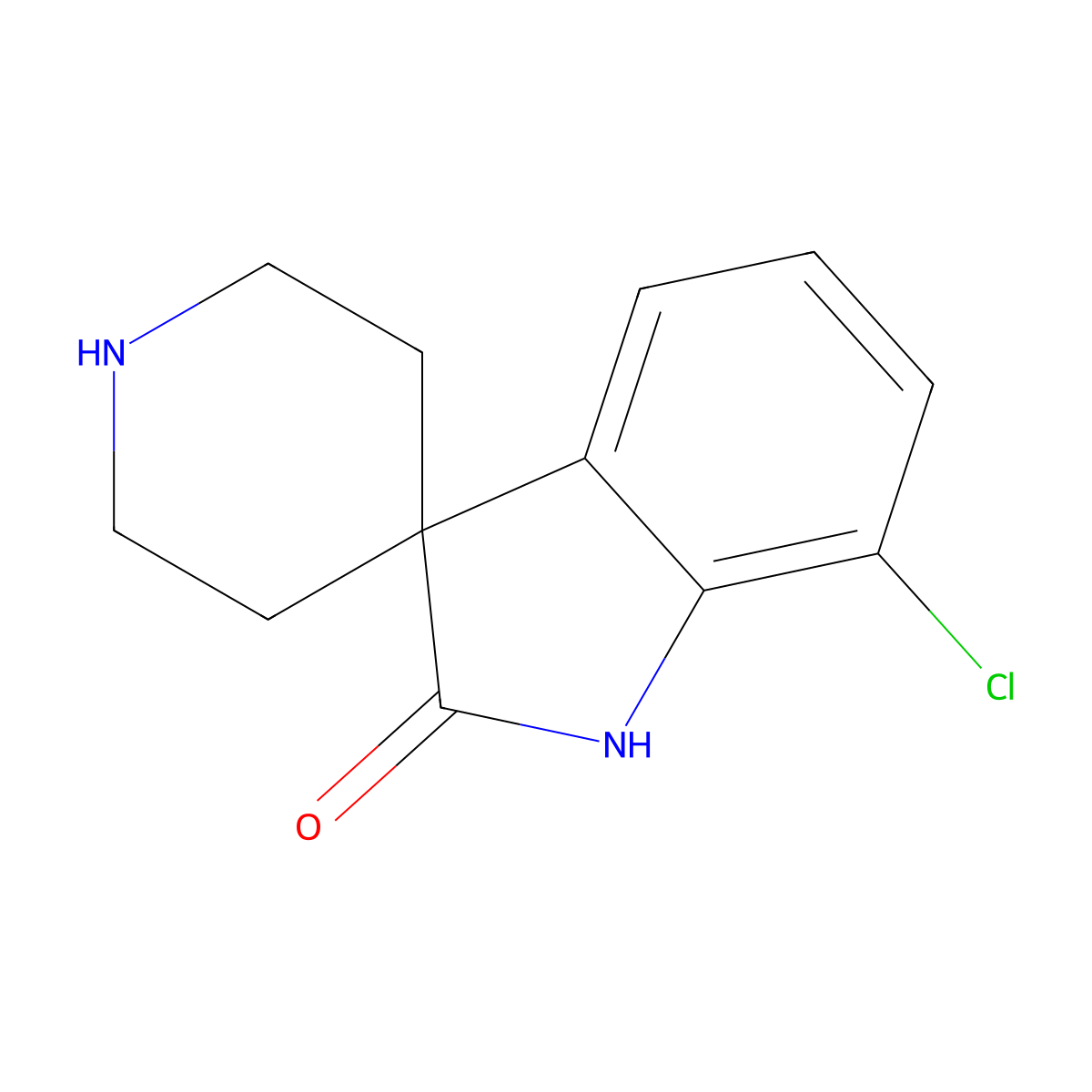 7-Chlorospiro[indoline-3,4'-piperidin]-2-one molecular structure, CAS 1395070-97-9
