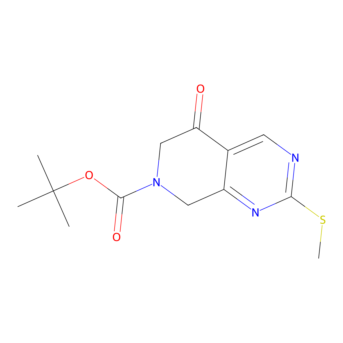 tert-butyl 2-(methylsulfanyl)-5-oxo-5H,6H,7H,8H-pyrido[3,4-d]pyrimidine-7-carboxylate molecular structure, CAS 1395079-07-8