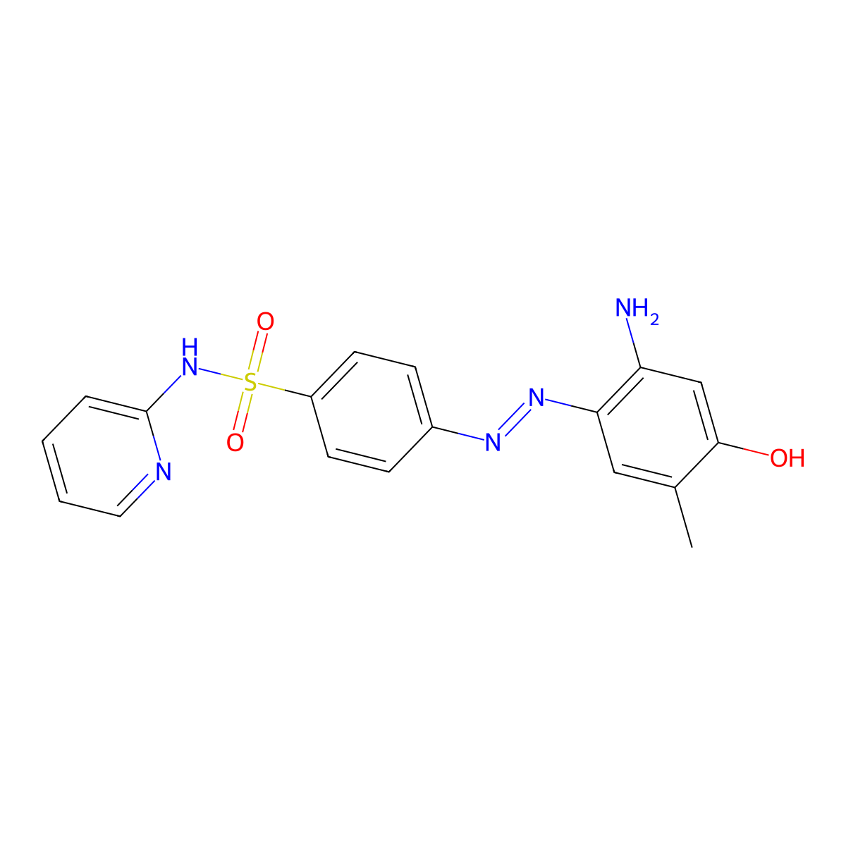4-[(E)-(2-Amino-4-Hydroxy-5-Methylphenyl)diazenyl]-N-(Pyridin-2-Yl)benzenesulfonamide molecular structure, CAS 1395084-25-9