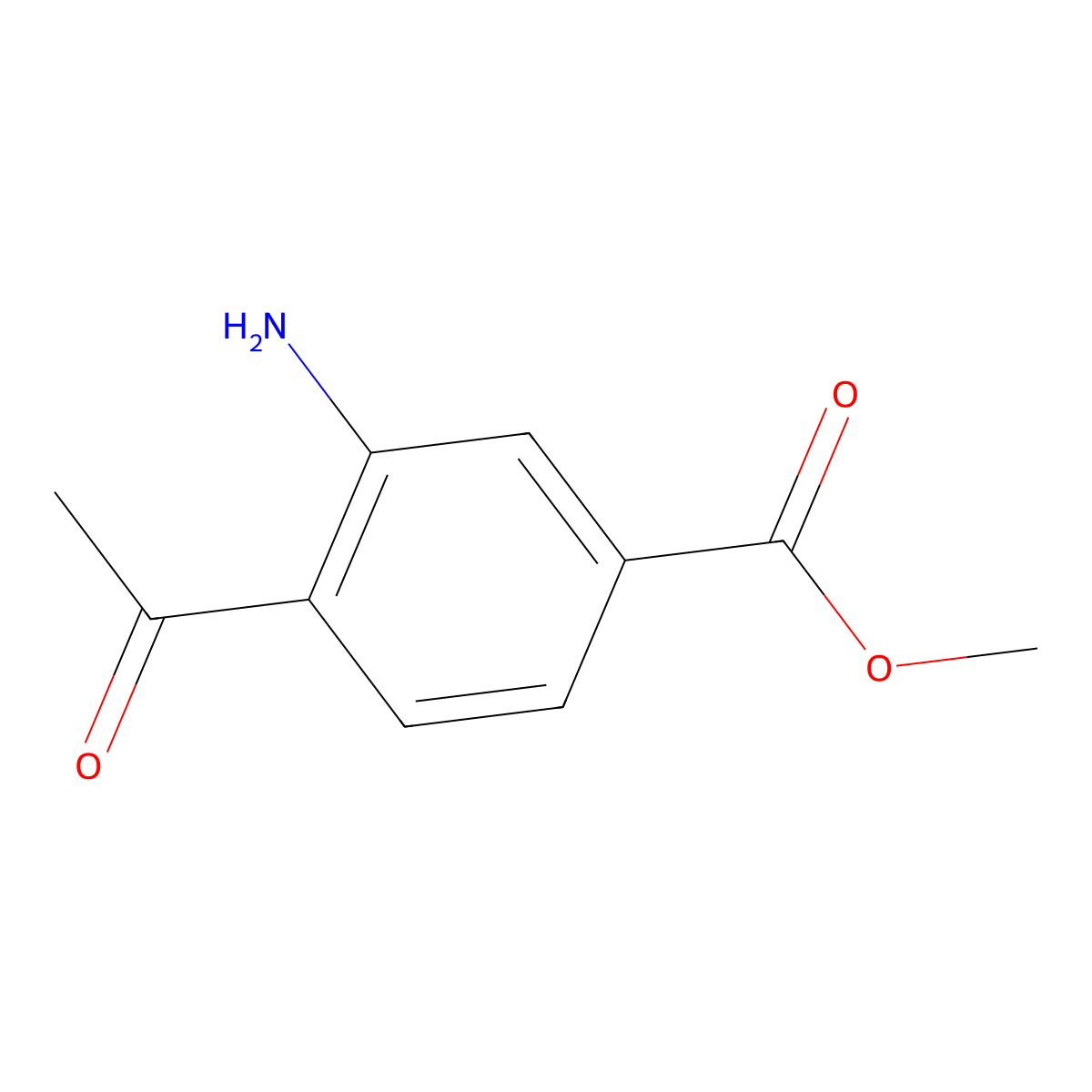 Methyl 4-acetyl-3-aminobenzoate molecular structure, CAS 1395101-68-4