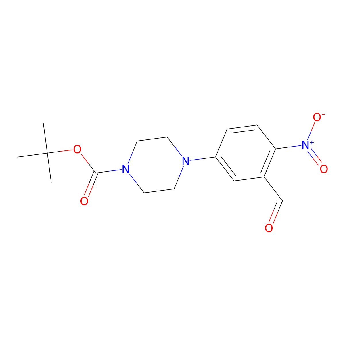tert-Butyl 4-(3-formyl-4-nitrophenyl)piperazine-1-carboxylate molecular structure, CAS 1395101-69-5