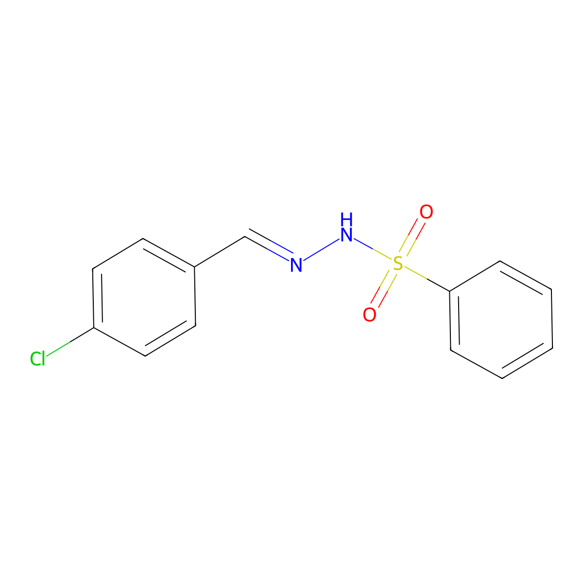 N'-[(E)-(4-chlorophenyl)methylidene]benzenesulfonohydrazide molecular structure, CAS 1395103-13-5