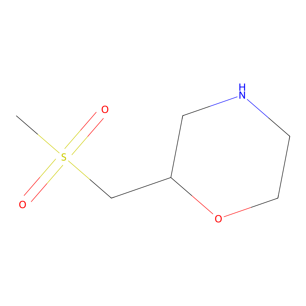 2-(Methanesulfonylmethyl)morpholine molecular structure, CAS 1395103-77-1