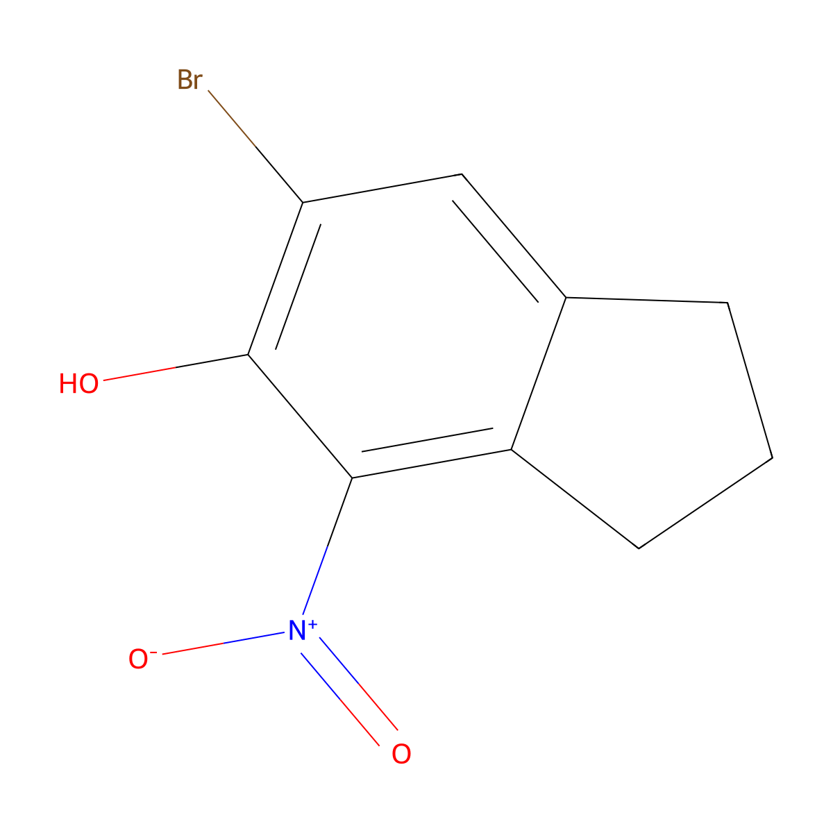 6-Bromo-4-nitro-2,3-dihydro-1H-inden-5-ol molecular structure, CAS 139515-86-9