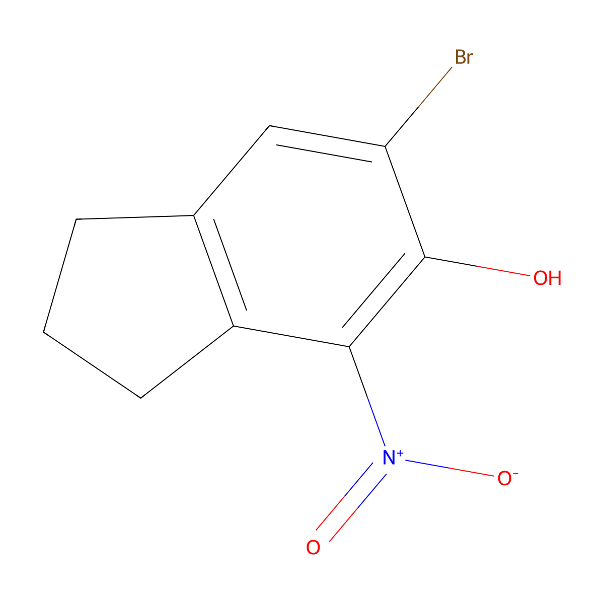 6-Bromo-4-nitro-2,3-dihydro-1H-inden-5-ol molecular structure, CAS 139515-86-9