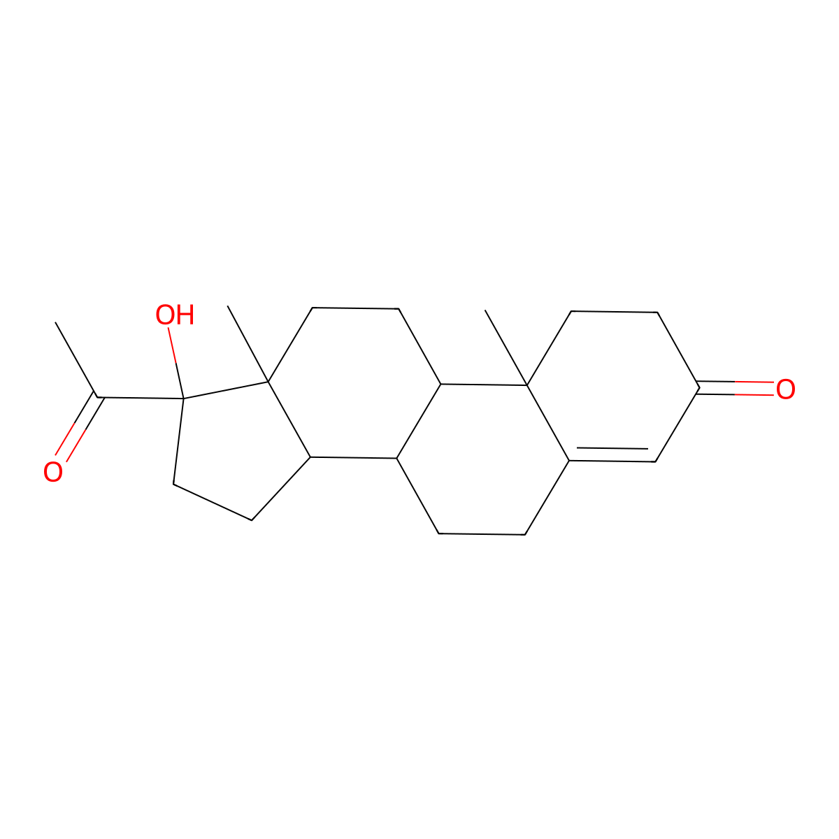 17alpha-Hydroxypregn-4-ene-3,20-dione molecular structure, CAS 139517-03-6