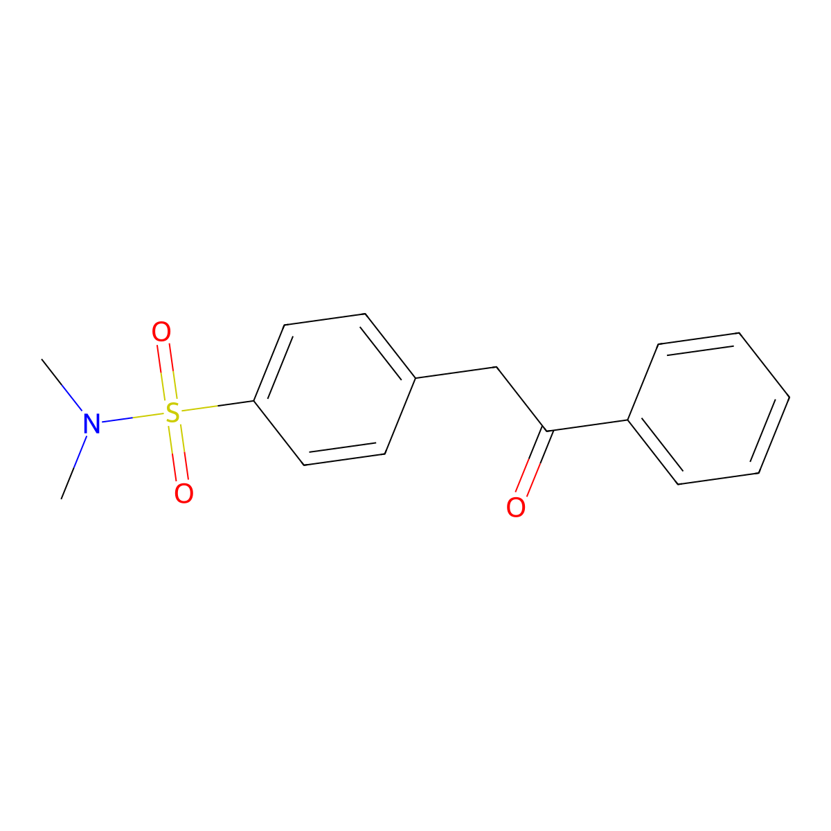 N,N-dimethyl-4-phenacyl-benzenesulfonamide molecular structure, CAS 13952-61-9
