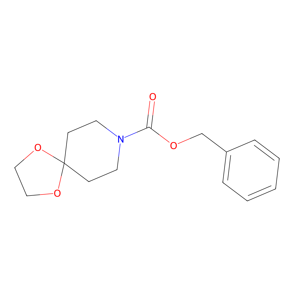Benzyl 1,4-dioxa-8-azaspiro[4.5]decane-8-carboxylate molecular structure, CAS 139524-58-6