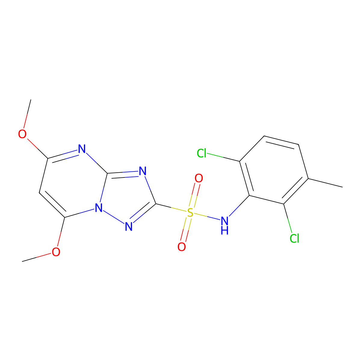 Metosulam molecular structure, CAS 139528-85-1