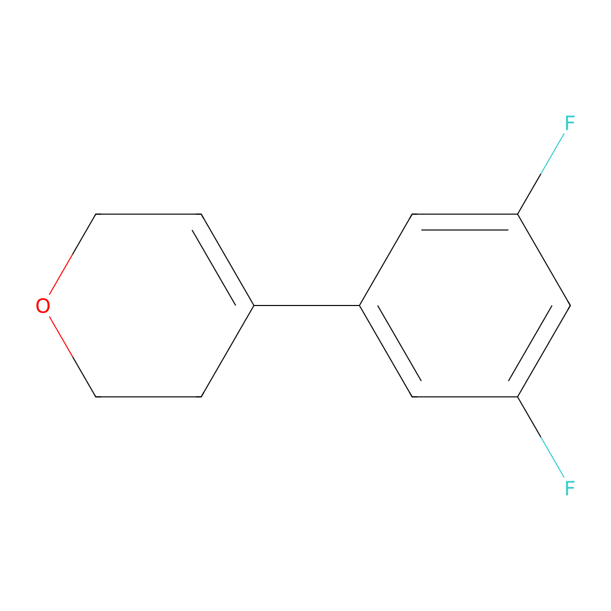 4-(3,5-difluorophenyl)-3,6-dihydro-2H-pyran molecular structure, CAS 1395281-48-7