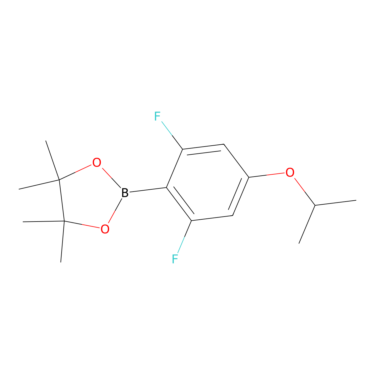 2-(2,6-Difluoro-4-isopropoxyphenyl)-4,4,5,5-tetramethyl-1,3,2-dioxaborolane molecular structure, CAS 1395282-52-6