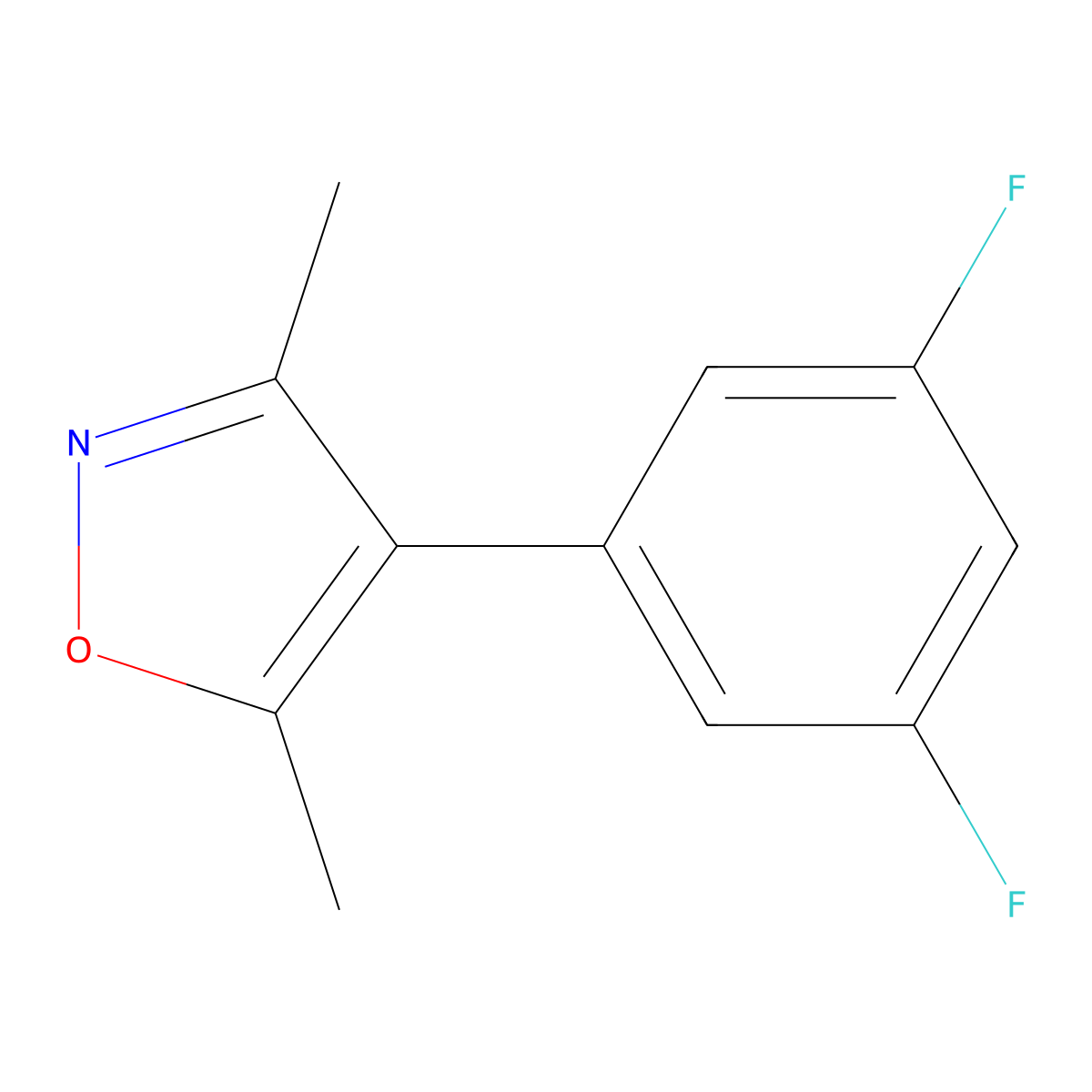 4-(3,5-Difluorophenyl)-3,5-dimethylisoxazole molecular structure, CAS 1395283-74-5