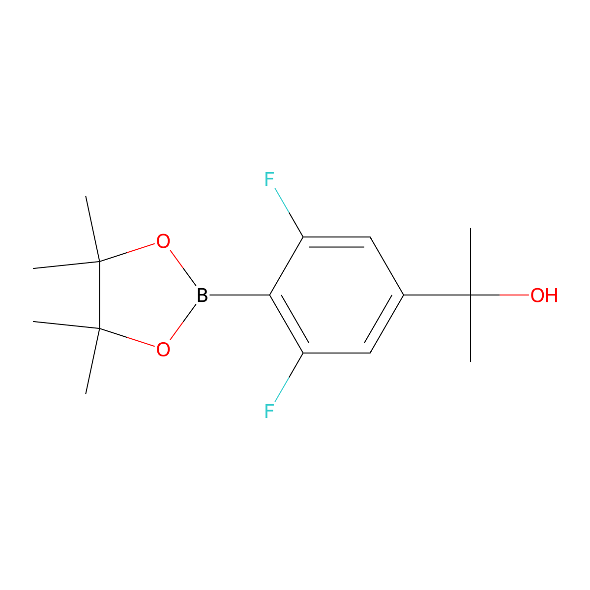 2-(3,5-Difluoro-4-(4,4,5,5-tetramethyl-1,3,2-dioxaborolan-2-yl)phenyl)propan-2-ol molecular structure, CAS 1395285-39-8