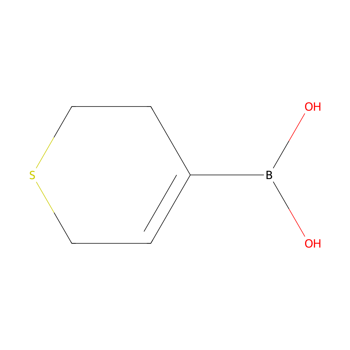 3,6-dihydro-2H-thiopyran-4-ylboronic acid molecular structure, CAS 1395285-52-5