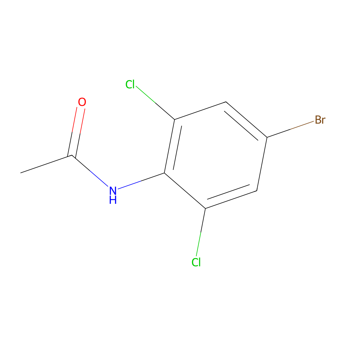 N-(4-Bromo-2,6-dichlorophenyl)acetamide molecular structure, CAS 13953-09-8